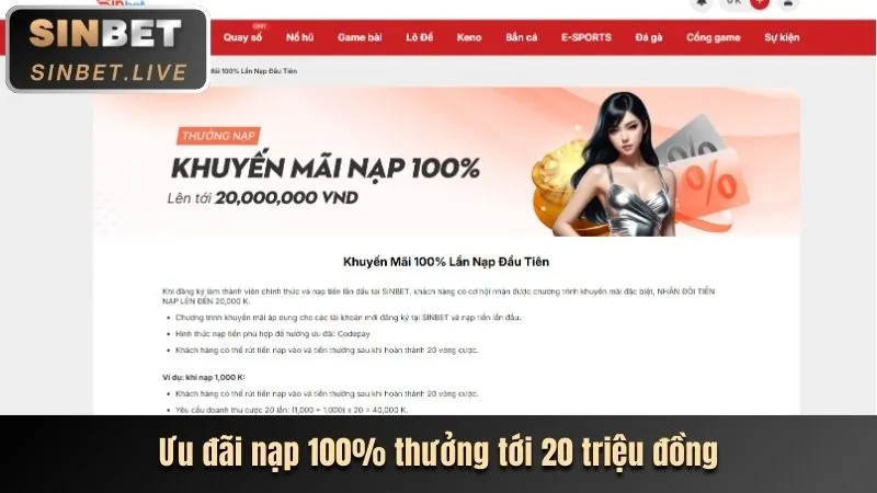 Tiền thưởng chào mừng nc88